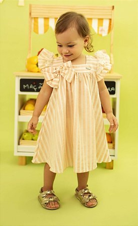 Vestido Infantil de Festa da D Tuia Linhão Listrado