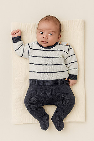 Kit Maternidade Masculino Malharia Noruega Listrado