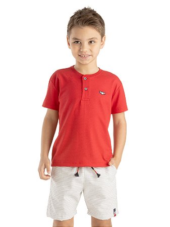 Conjunto Infantil Masculino Biogas Camiseta Vermelha