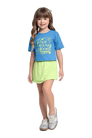 Conjunto Infantil Feminino da Bee Loop Saia Shorts