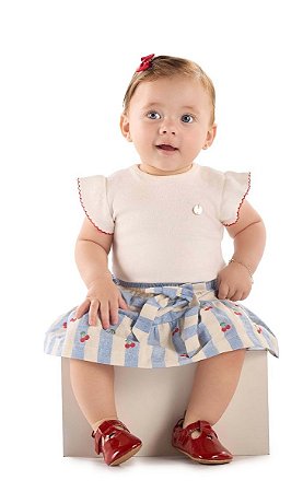 Conjunto de Bebê de Menina da Up Baby com Saia Rodada