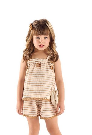 Conjunto Infantil Feminino da Up Baby Malha Maquinetada