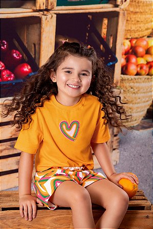 Conjunto Infantil Feminino Shorts Colorido