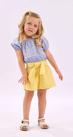 Conjunto Infantil Feminino Shorts Arrumadinho