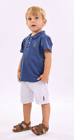 Conjunto Infantil Masculino com Camisa Gola Polo Arrumado