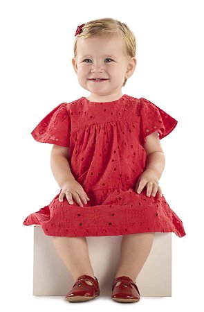 Vestido de Bebê da Up Baby Vermelho em Lesi