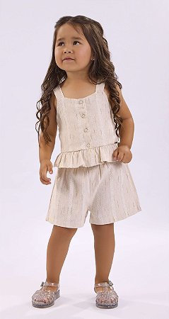 Conjunto Infantil Menina Shorts e Blusa Nini Bambini