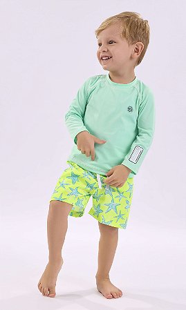Bermuda Tactel Infantil Neon Estrela do Mar