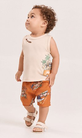 Conjunto Bebê Regata e Bermuda Tactel Dila