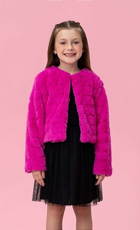 Casaco Infantil Pink Pele Coração Mon Sucré