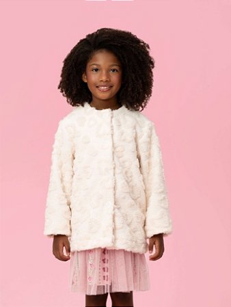 Casaco Infantil Pele Sintética Mon Sucré Cru