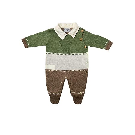 Macacão Bebê Recém Nascido Tricô Malharia Noruega