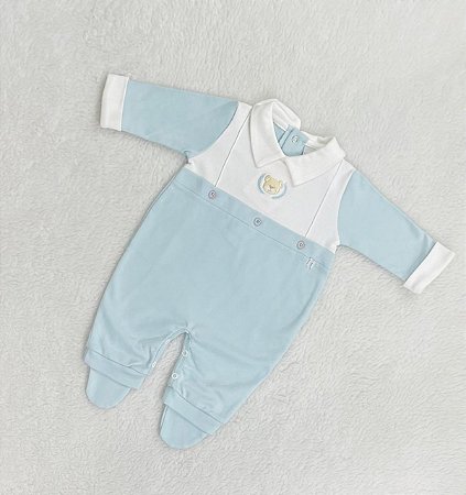 Macacão Bebê Masculino Malharia Noruega em Algodão