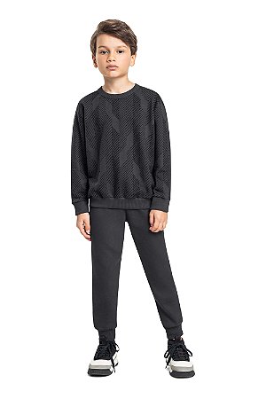 Conjunto Infantil Masculino Moletom Cinza Chumbo