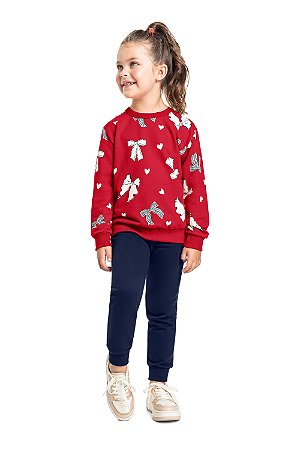 Conjunto Infantil Feminino Moletom Bee Loop