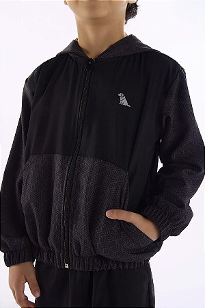 Conjunto Infantil Quimby Corta Vento Preto e Capuz