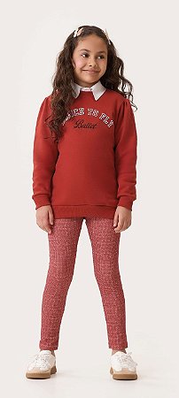 Conjunto Infantil Blusão e Legging Terracota