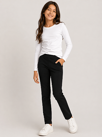 Blusa Juvenil Feminina Cotton Manga Longa