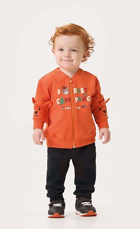 Conjunto Bebê Moletom Aberto Duas Cores