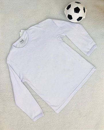Camiseta Juvenil Básica Manga Longa Malha de Algodão