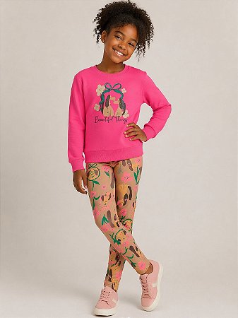 Conjunto Infantil Feminino Blusão e Legging