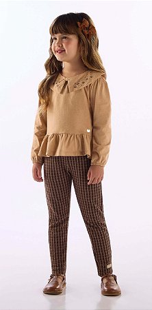 Conjunto Infantil Feminino Up Baby Xadrez