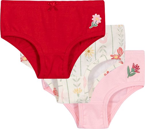 Calcinha Infantil Kit com 3 Unidades Algodão