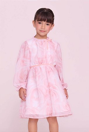 Vestido Infantil Festa Bambolina Mangas Longas
