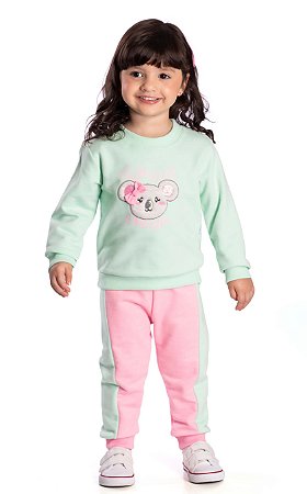 Conjunto Infantil Feminino Moletom Quentinho