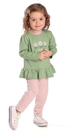 Conjunto Infantil Feminino Nini Bambini com Calça