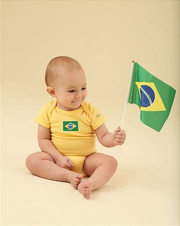 Kit de Bebê com Body Brasil Minha Primeira Copa