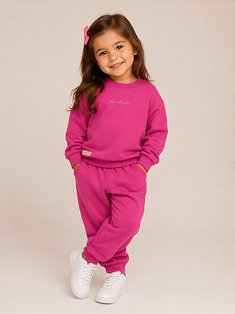Conjunto Moletom Infantil Menina Have Fun Roxo
