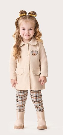 Conjunto Infantil Feminino com Legging Xadrez