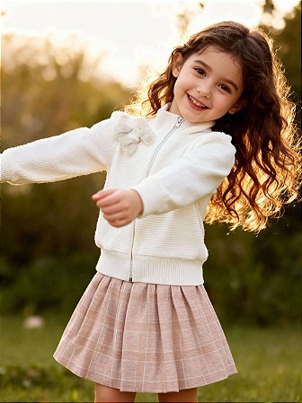 Conjunto Infantil Feminino Saia e Blusão