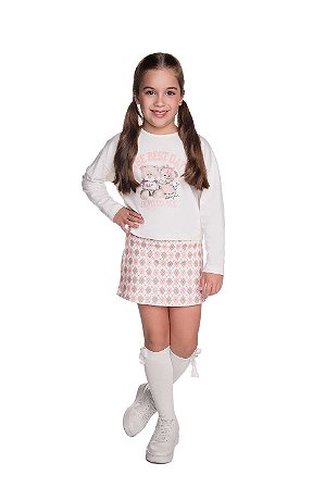 Conjunto Infantil Feminino Saia e Blusa Have Fun
