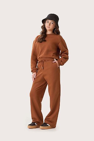 Conjunto Juvenil Feminino Moletom Wide Leg