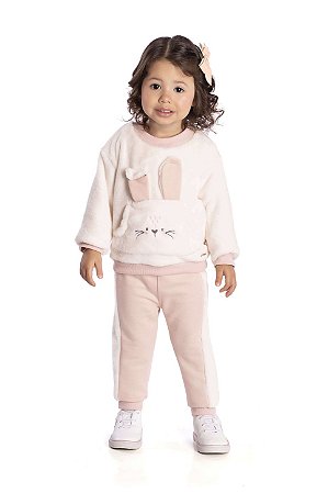 Conjunto Infantil Pelinho Rosa Nini Bambini