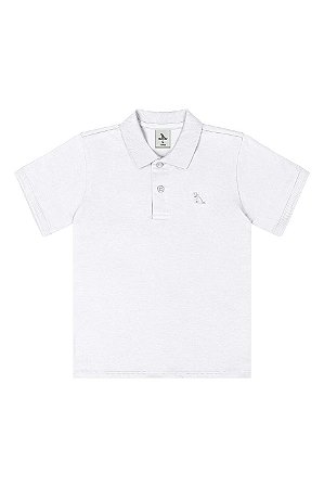 Polo Infantil Masculina Branca Algodão