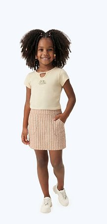 Conjunto Infantil Feminino Saia Listrada Dila