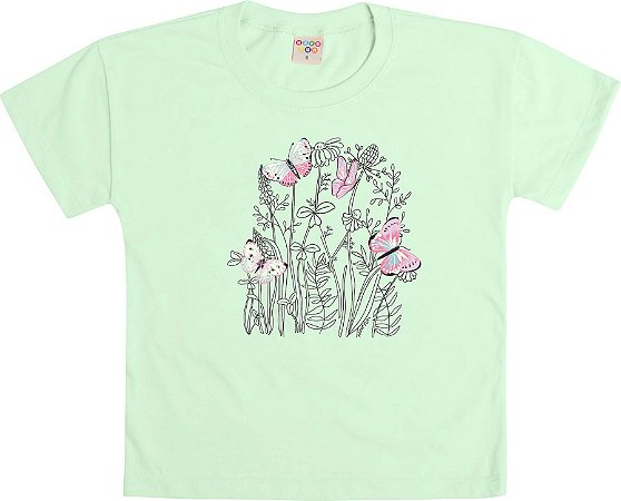 Blusa Infantil Feminina Verde Água T-Shirt