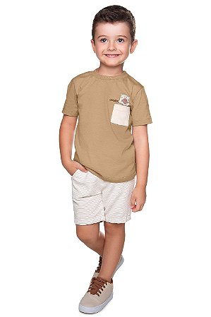 Conjunto Infantil Masculino Bermuda e Camiseta