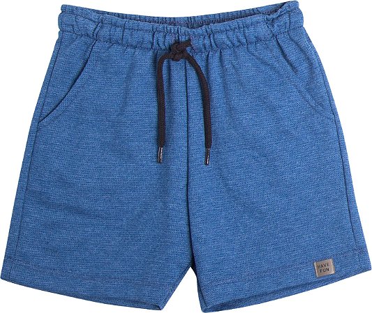 Bermuda Infantil Masculina Moletom Azul