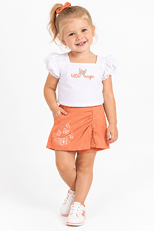 Conjunto Infantil Feminino Dila Saia Shorts