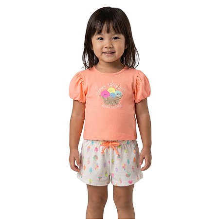 Conjunto Menina Nini Bambini Shorts Sorvete