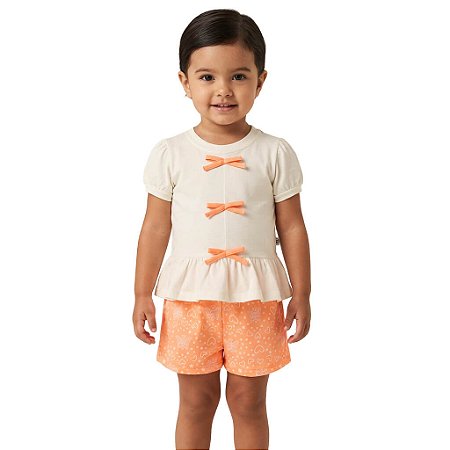 Conjunto Menina Bata e Shorts Nini Bambini