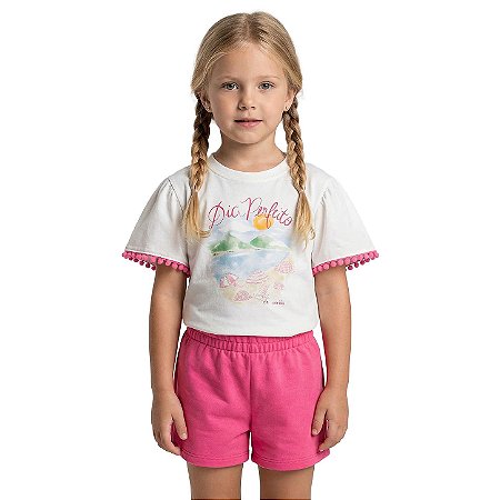 Conjunto Infantil Menina Shorts e Batinha