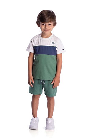 Conjunto Infantil Menino Verde Azul Nini Bambini