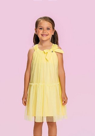 Vestido de Festa Infantil Mon Sucré Amarelo