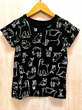 Blusa Infantil de Manga Curta Preta da Ever.Be