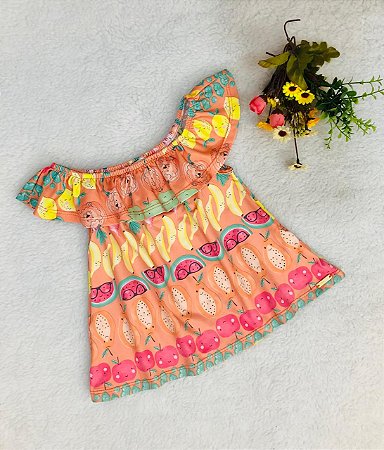 Blusa Infantil Modelo Bata Florida da Mon Sucré